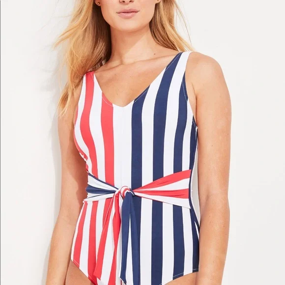 Vineyard Vines Americana Tie-Front One-Piece - Picture 2 of 3